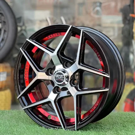 13 Inch Aftermarket Black and Red Edge Alloy Rim