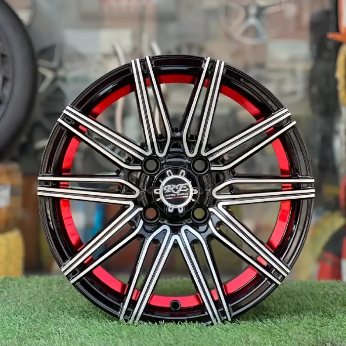 Get 13 Inch Aftermarket Black and Red Fusion Alloy Rim