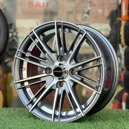 13 Inch Aftermarket Graphite Silver Matrix Alloy Rim