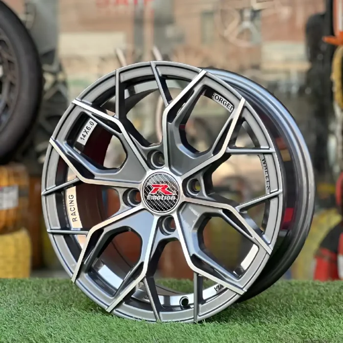 13 Inch Aftermarket Graphite Silver X Spoke Alloy Rim