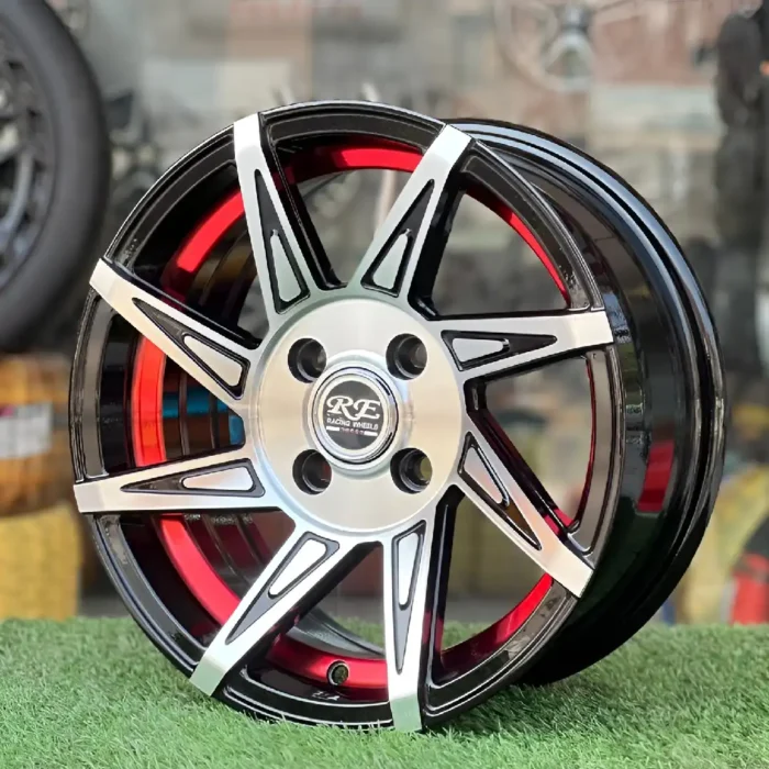 14in Racing Rims Buy 14 Inch Aftermarket Black Red and Silver Alloy Rim