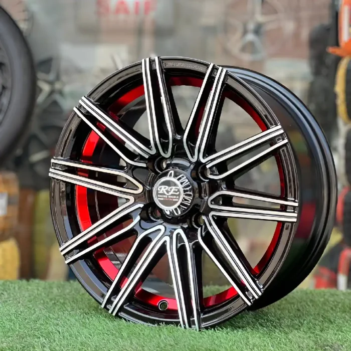 Red Rim Back View Buy 14 Inch Aftermarket Black Red and Silver Vortex Alloy Rim