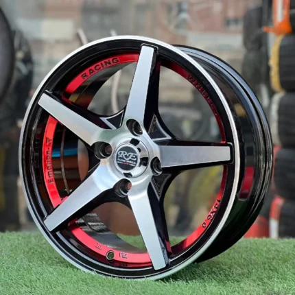 14 Inch Aftermarket Silver and Red Vector Alloy Rim