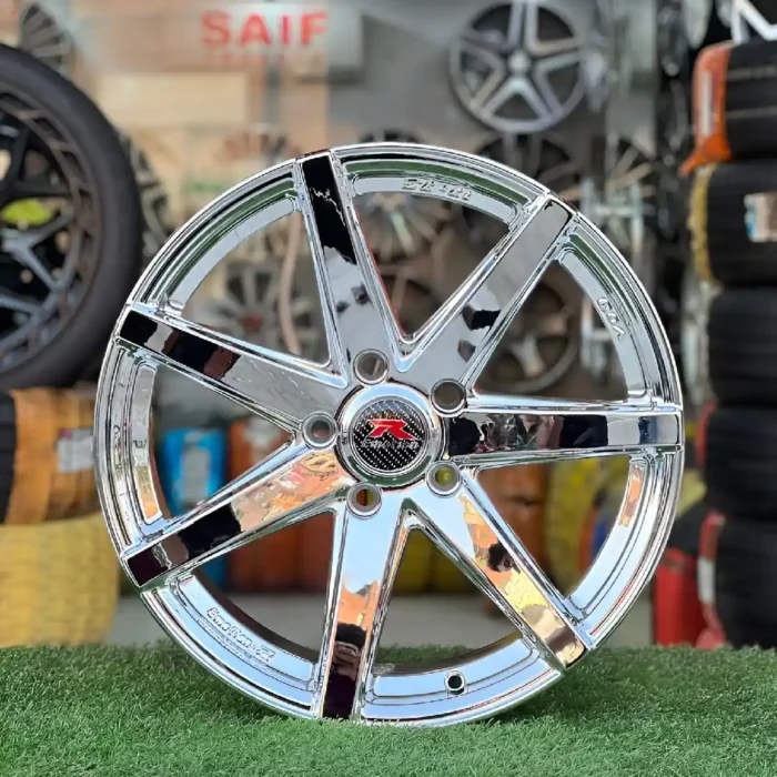 17 Inch Aftermarket Black Chrome Thunder Split Alloy Rim