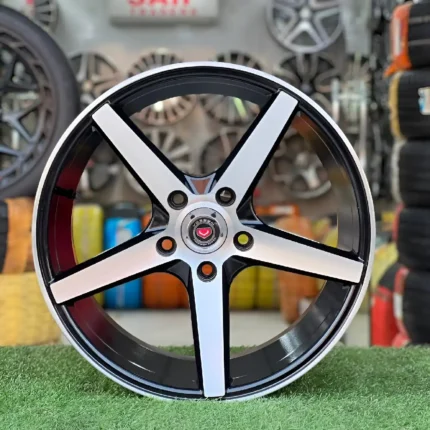 17 Inch Aftermarket Black and Silver Falcon Blade Alloy Rim