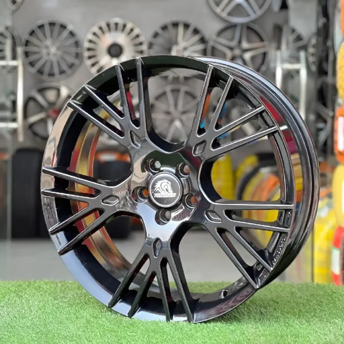 17 Inch Aftermarket Gloss Black Razor Mesh Alloy Rim